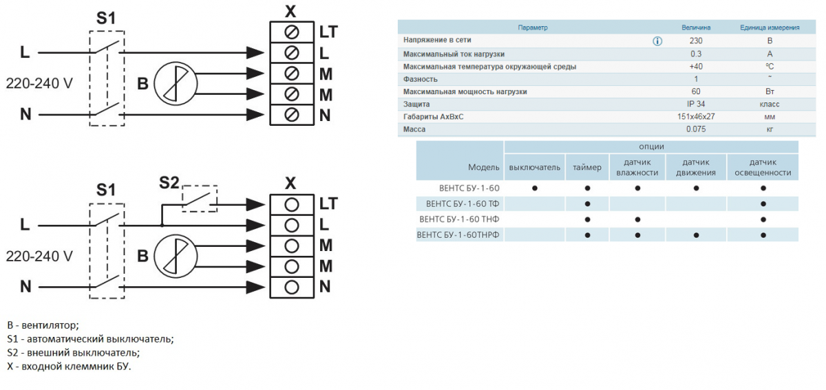 Схема подключения БУ-1-60