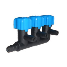 Краник винтовой разветвительный (тройной)