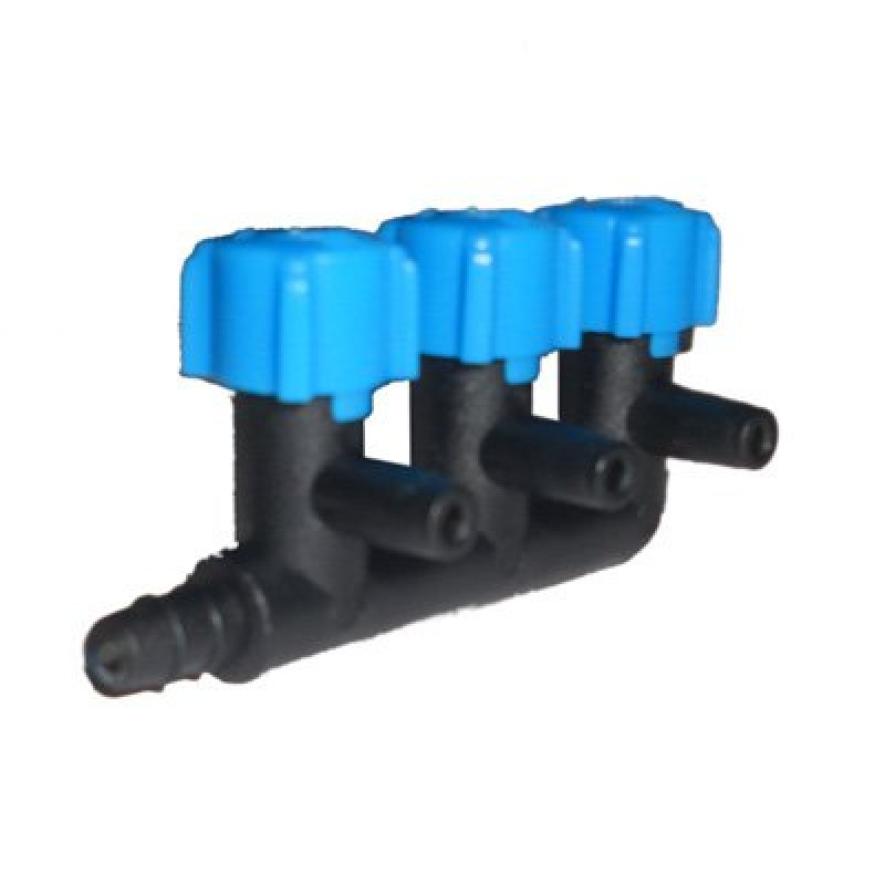 Краник винтовой разветвительный (тройной)