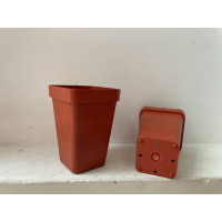 Горшок квадратный плотный, 5х5х7см, коричневый