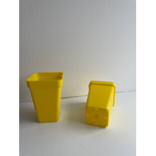 Горщик квадратний щільний, 5х5х7см, жовтий