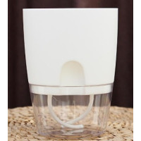 Горшок с автополивом белый, 15,3x18,2см