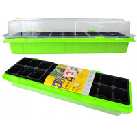 Проращиватель на 18 ячеек с крышкой (комплект 2 шт.), 47x16x8см