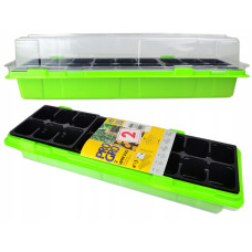 Проращиватель на 18 ячеек с крышкой (комплект 2 шт.), 47x16x8см