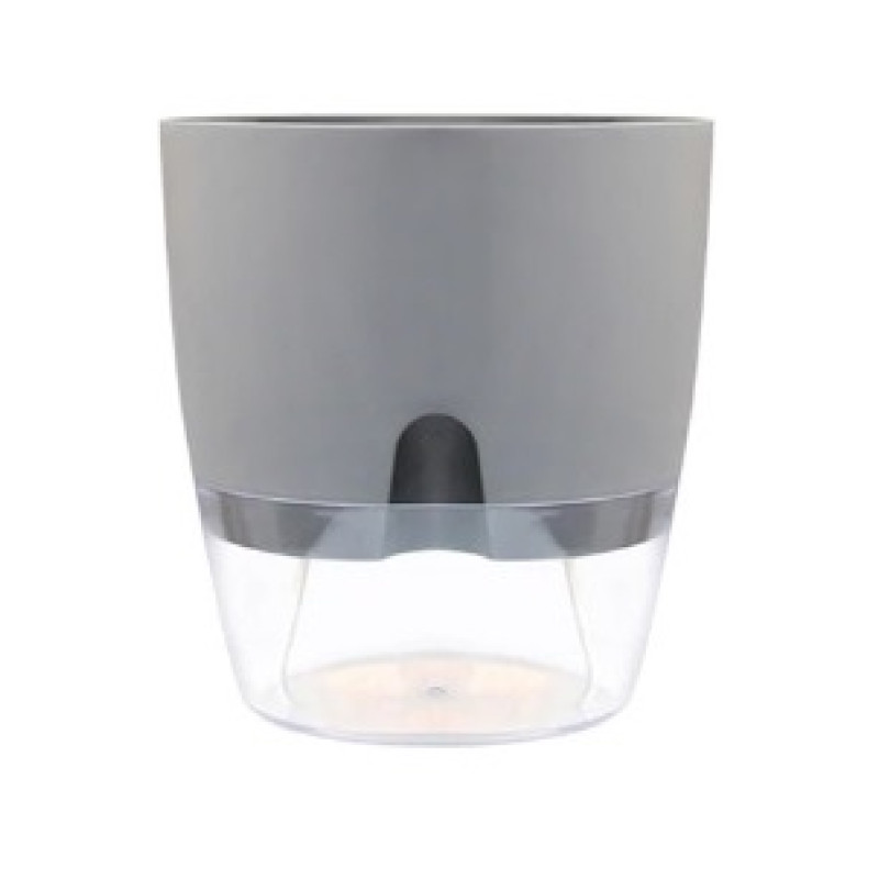 Горщик із автополивом сірий, 15,3x18,2см