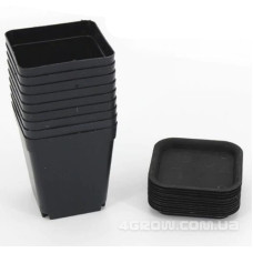 Горщик із підставкою, чорний