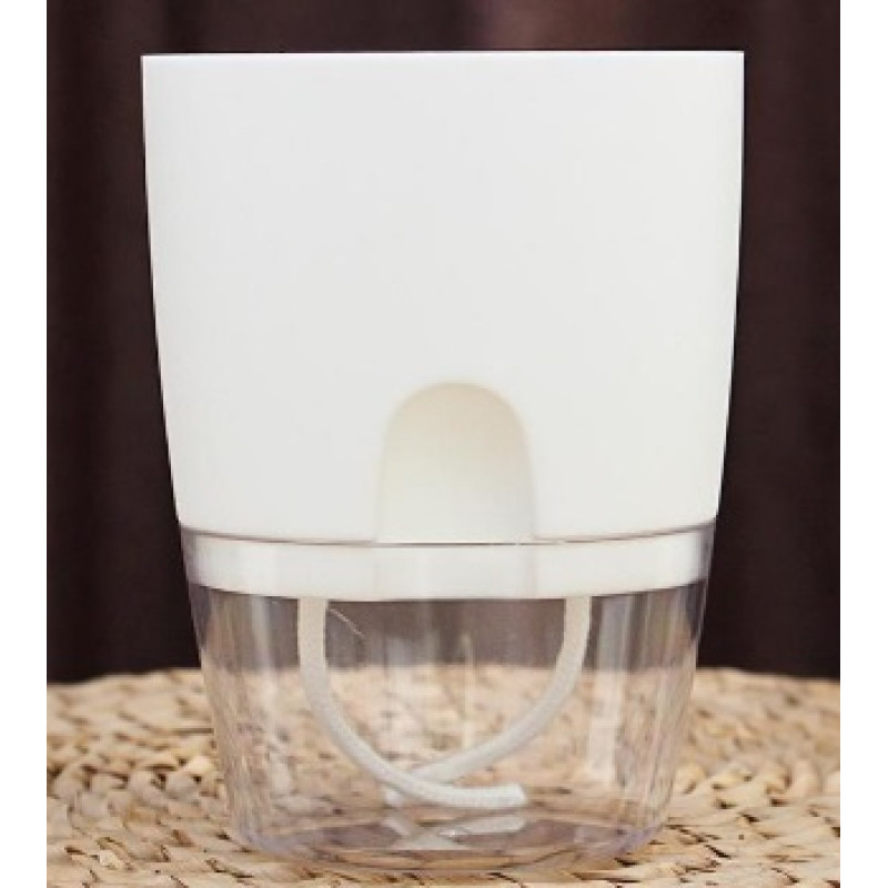 Горщик із автополивом білий, 10,5x13,8см